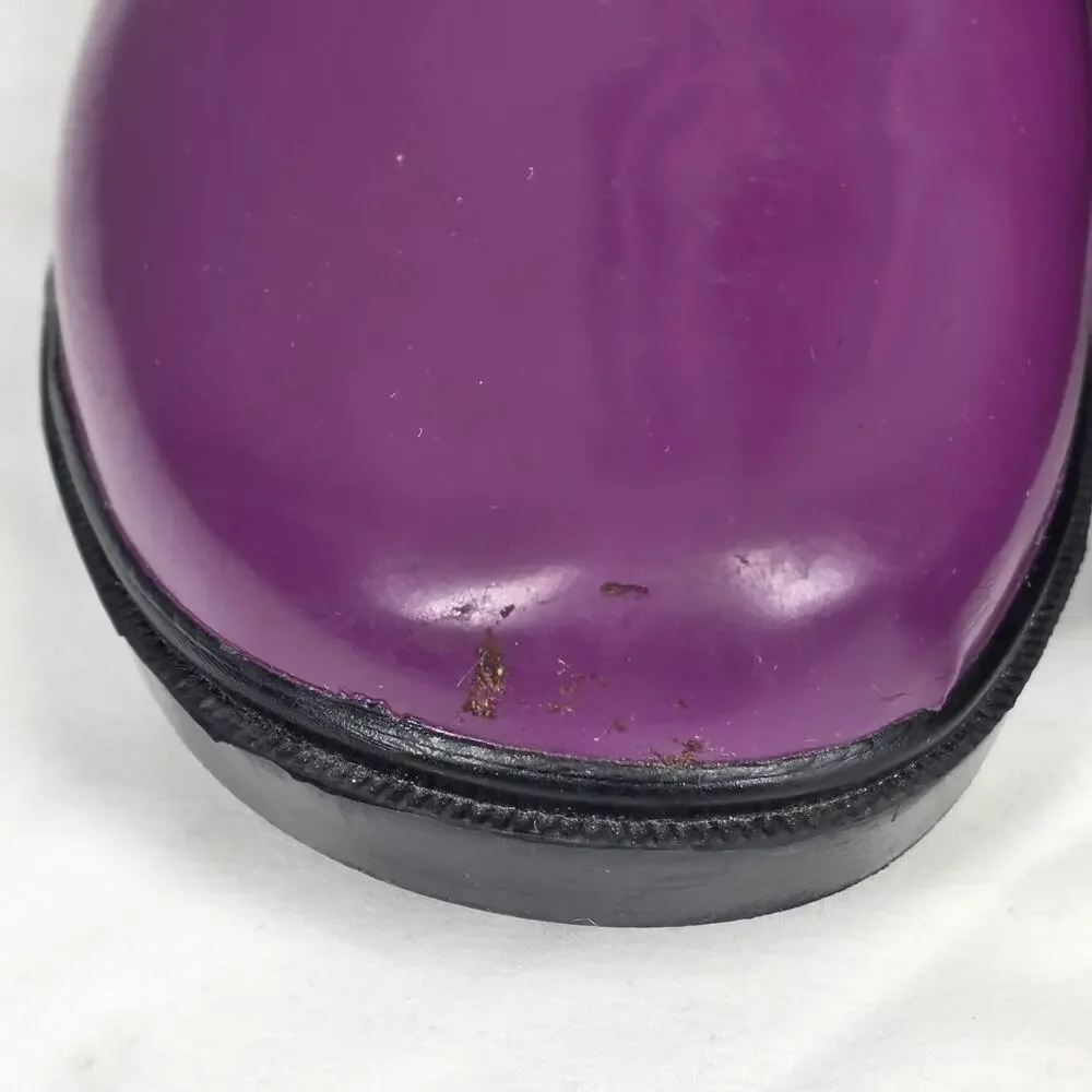 COLUMBIA CHILDREN’S DOWNPOUR RAIN BOOTS PLUM BLACK PURPLE - US SIZE 2